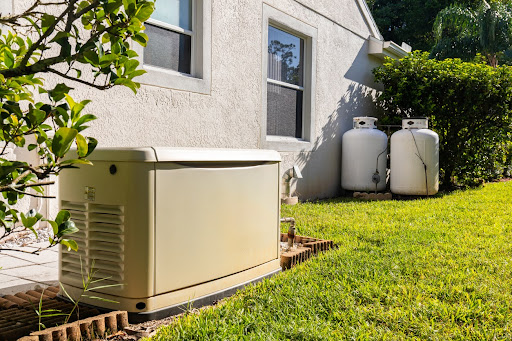 generator in a backyard